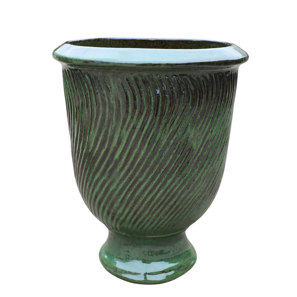 Keramik-Pflanzkübel MORGANE - Tropengrün - L (42 x 52 cm)
