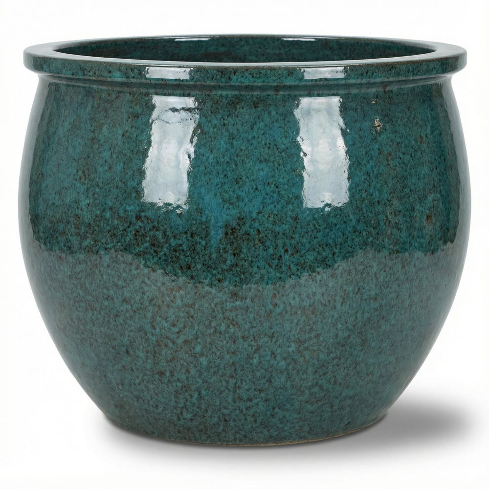 Keramik-Pflanzkübel NEWTON – Stahlblau - S (21 cm x 23 cm)