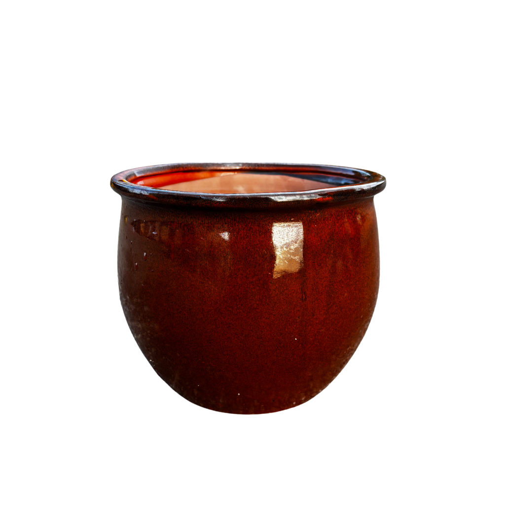 Keramik-Pflanzkübel NEWTON – Tropisches Orange, S (21 cm x 23 cm)