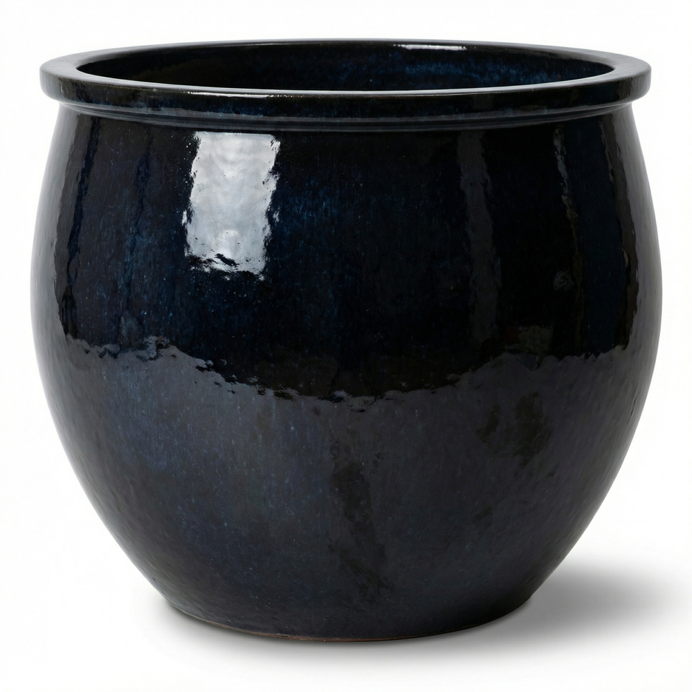 Keramik-Pflanzkübel NEWTON – Eisblau - S (21 cm x 23 cm)