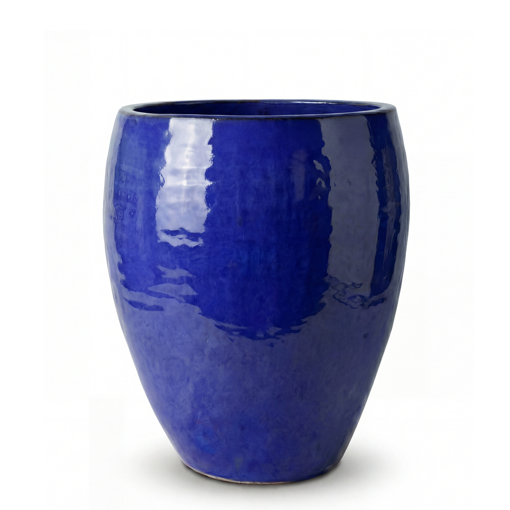 Keramik-Pflanzkübel POSEIDON - Majorelle-Blau - L: 36 x 43 cm