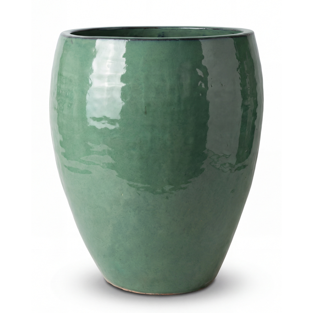 Keramischer Pflanzkübel Poseidon – Nephrit - L: 36 x 43 cm