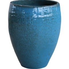 Keramik-Blumentopf POSEIDON - Stahlblau