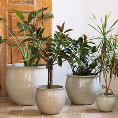 Keramik-Pflanzkübel NEWTON – Weiß