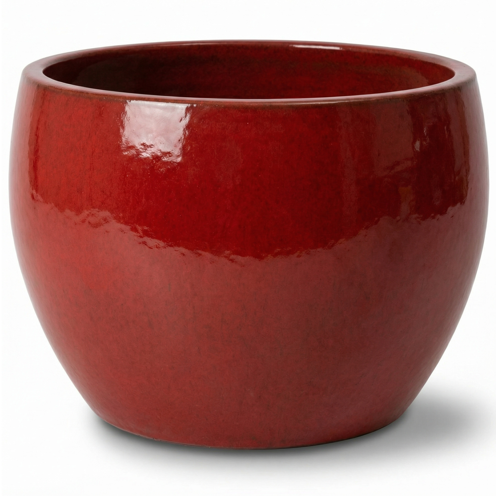 Keramik-Pflanzkübel ROMULUS - Tropenrot - XL (55 x 38 cm)