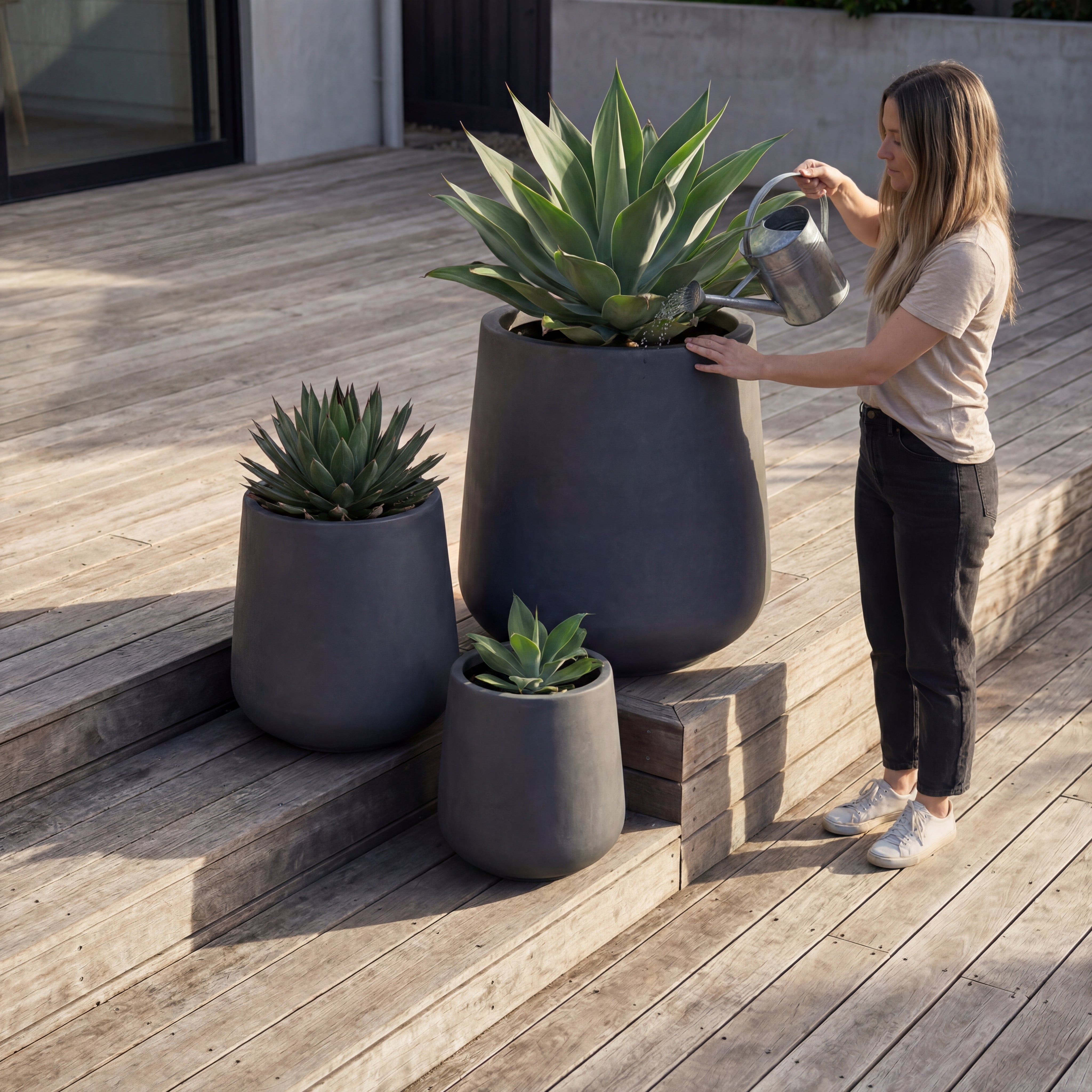 Blumentopf SILEX Tmavě šedý – handgefertigte Keramik, XXL bis 68 cm