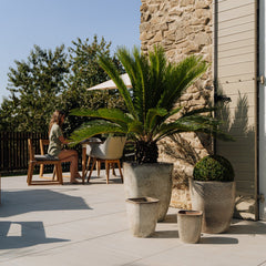 Keramik-Blumentopf VAUBAN - Tigerweiß