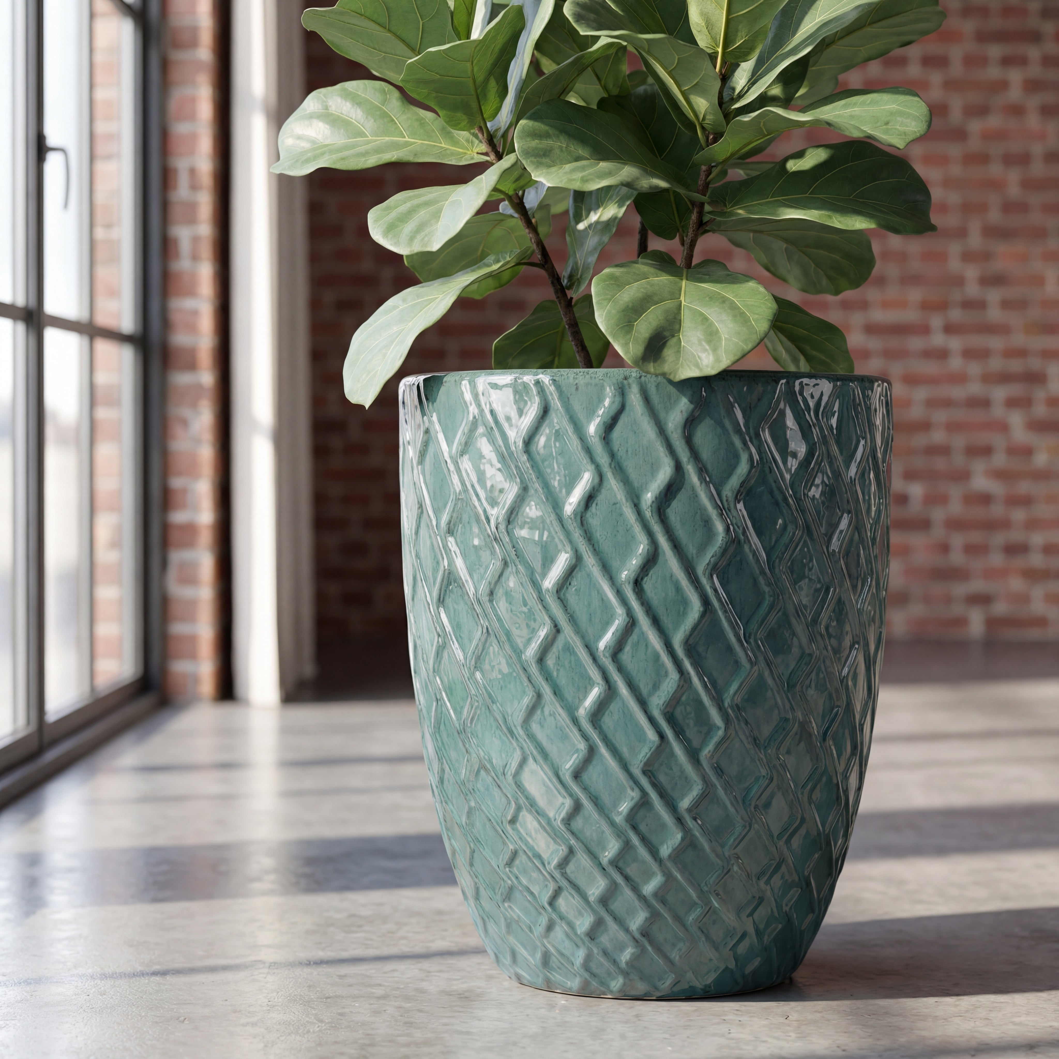 Stylový keramický květináč ZEUS v interiéru