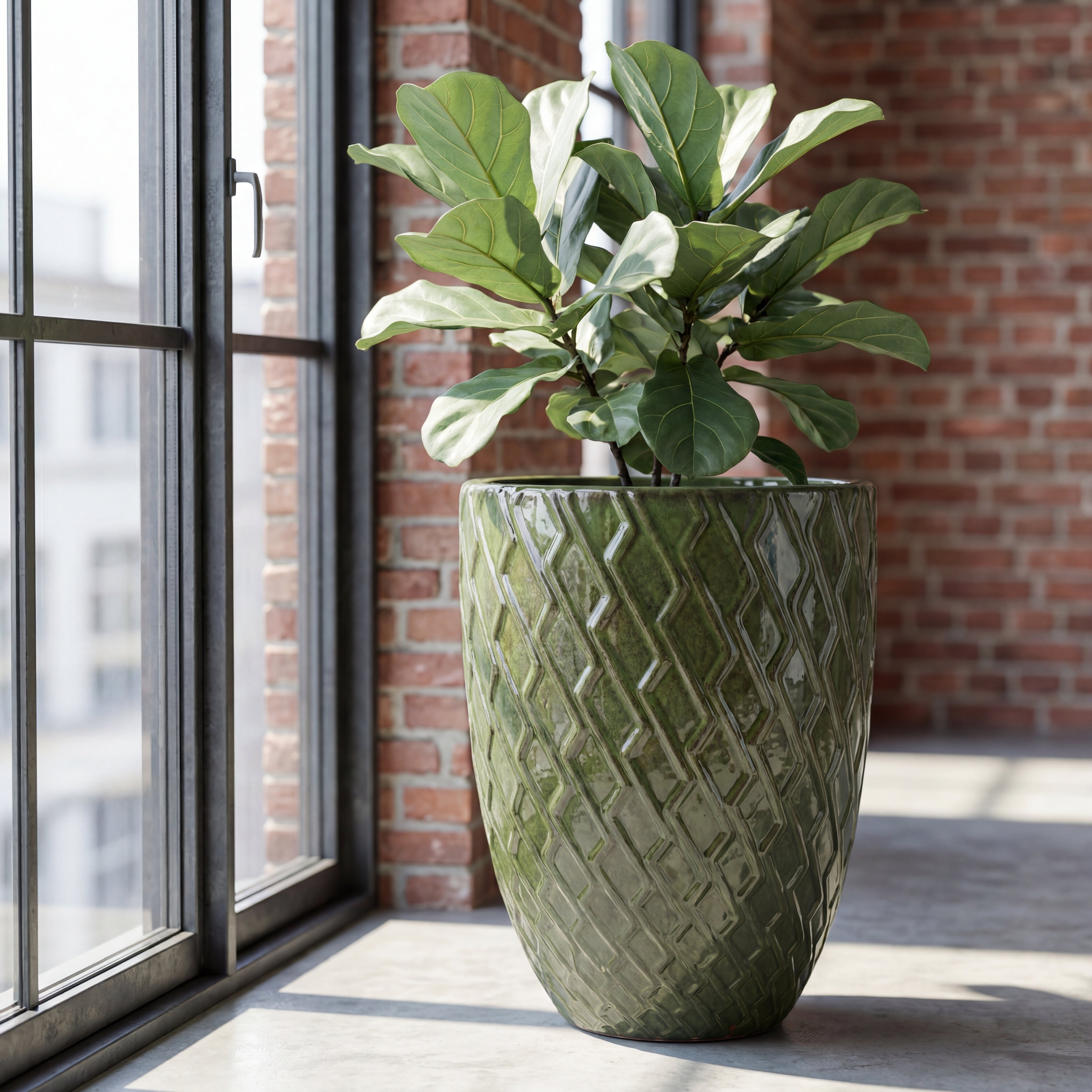 Stylový keramický květináč ZEUS v interiéru