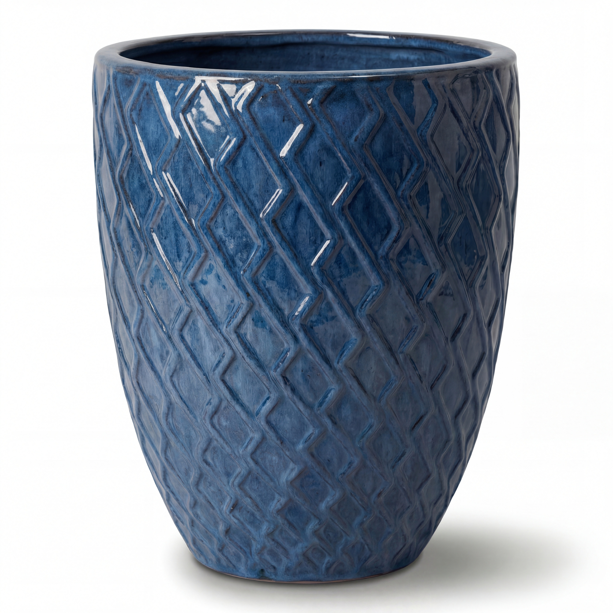Großer Keramik-Pflanzkübel ZEUS - Antikblau