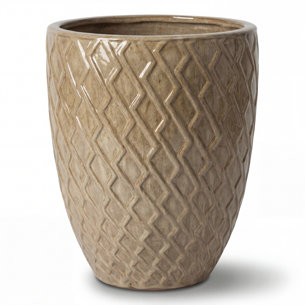 Pflanzkübel Zeus Sandfarben L 32×40 cm — Keramik | Provencelia