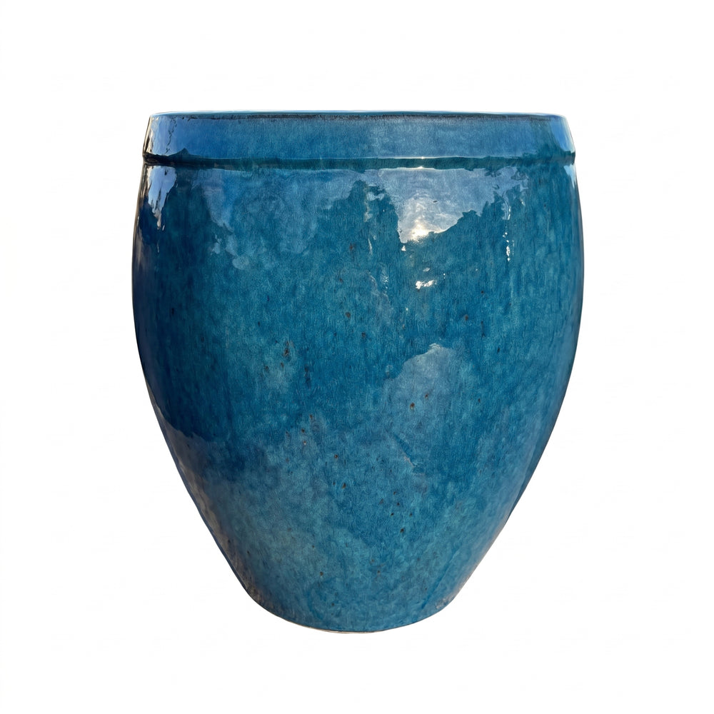 Keramik-Pflanzkübel Atlas – Karibisches Blau - XL (52 x 58 cm)
