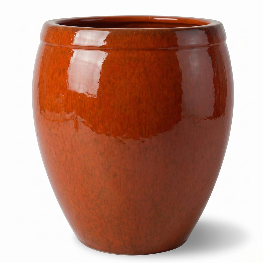 Keramik-Pflanzkübel Atlas – Tropisches Orange - XL (52 x 58 cm)