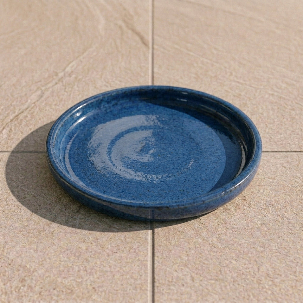 Untersetzer für Pflanzkübel – Antikblau (Ø 16–40 cm)