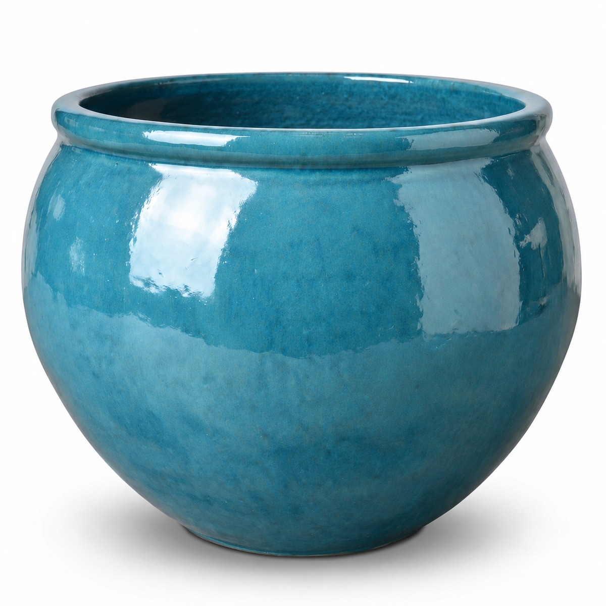 Großer Keramik-Pflanzkübel Lutece - Azurblau - XXL (86 cm x 64 cm)