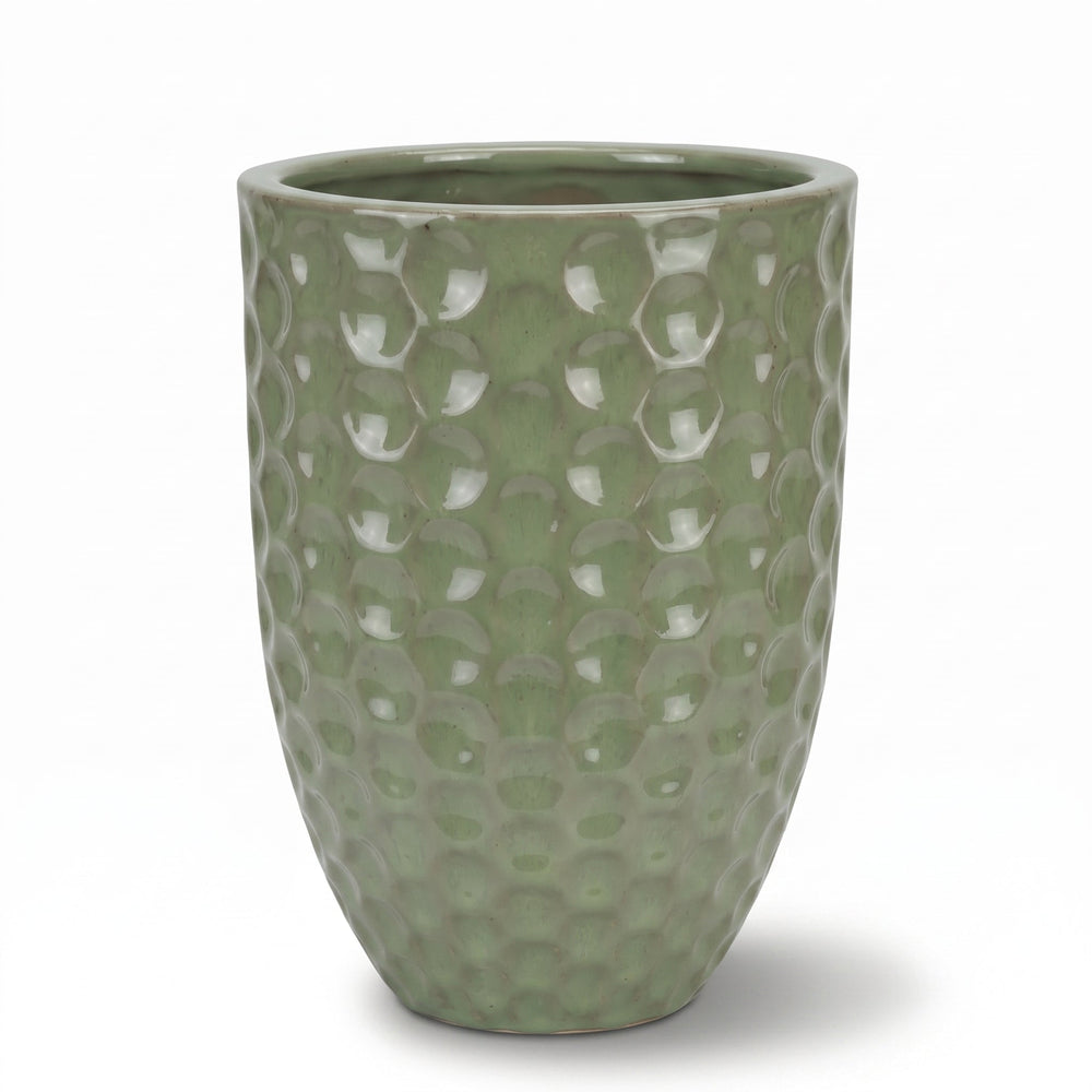 Keramischer Pflanzkübel MEROVEE – Jade Perle - XL (42 x 55 cm)