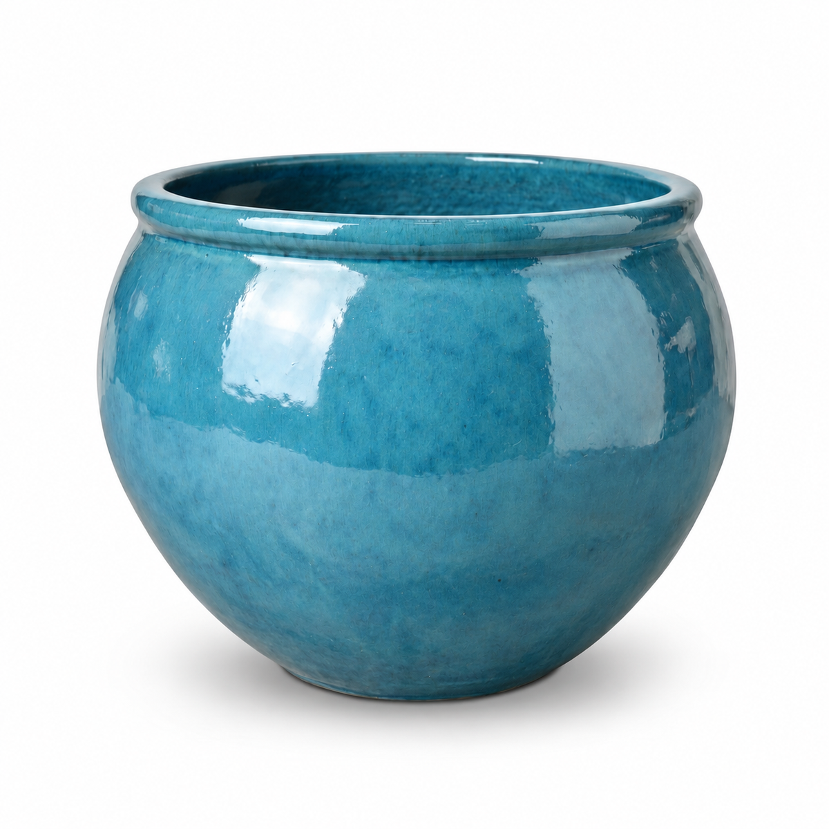 Großer Keramik-Pflanzkübel Lutece - Azurblau - XL (53 cm x 43 cm)