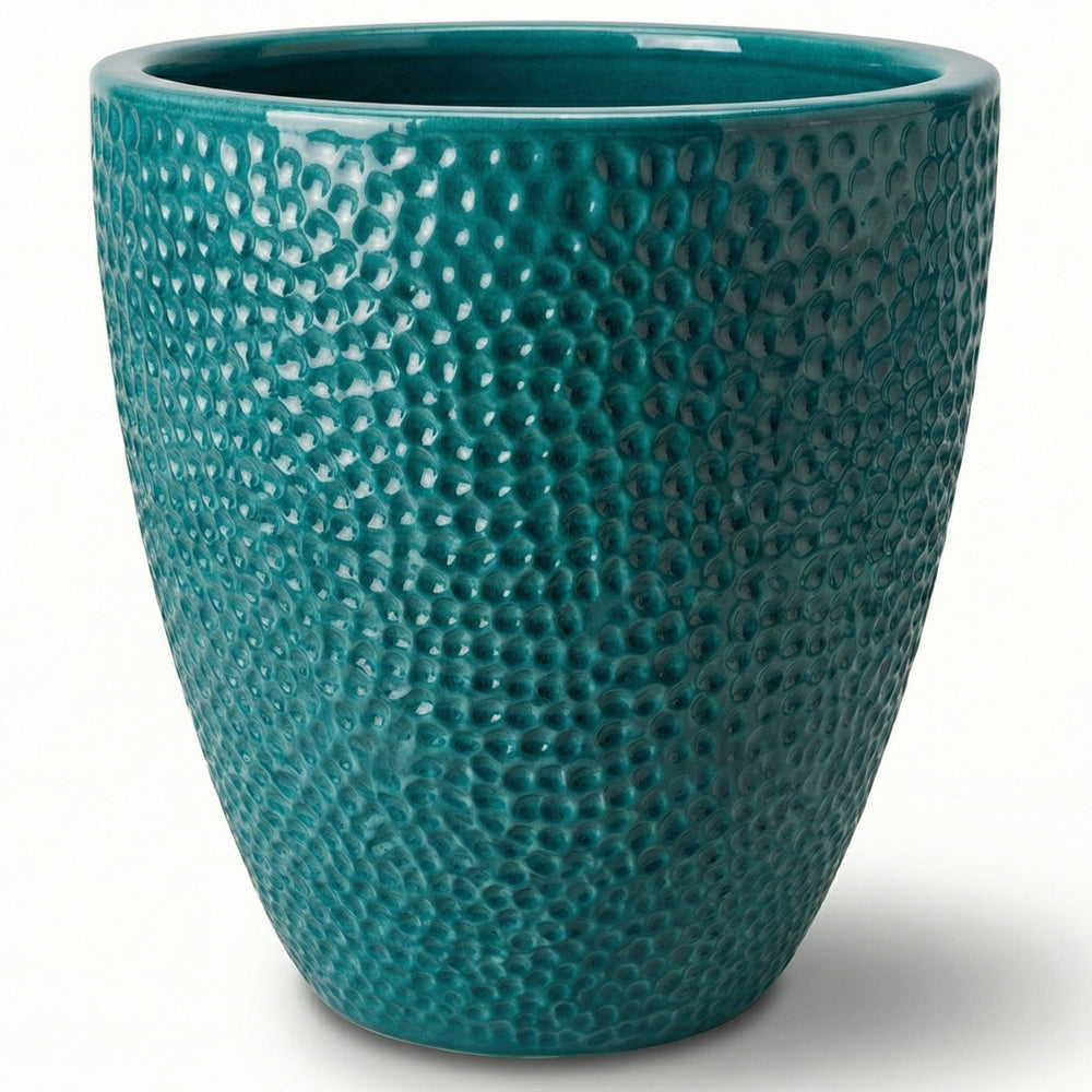 Keramik-Pflanzkübel CIGALINE - Türkis - M (36 x 40 cm)
