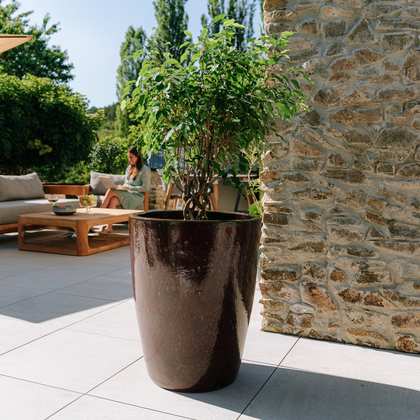 Keramik-Blumentopf MAZARIN - Ziegelrot