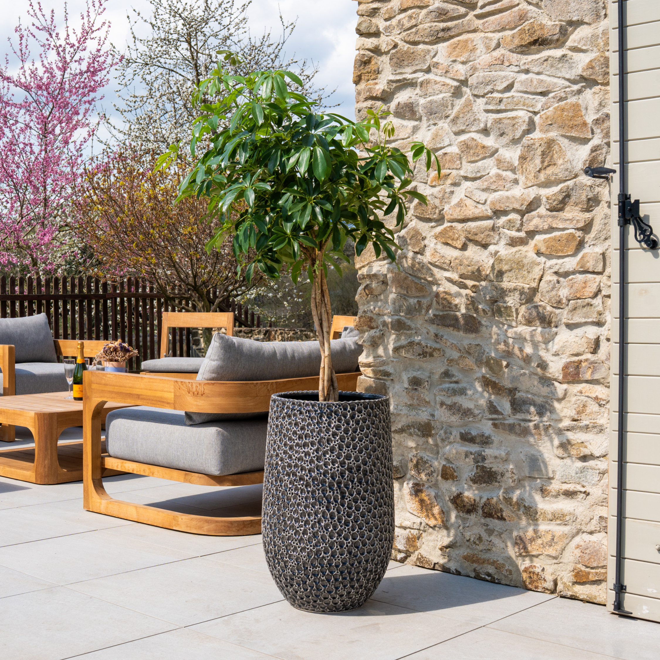 Großer Keramik-Blumentopf PARIS - Schwarz