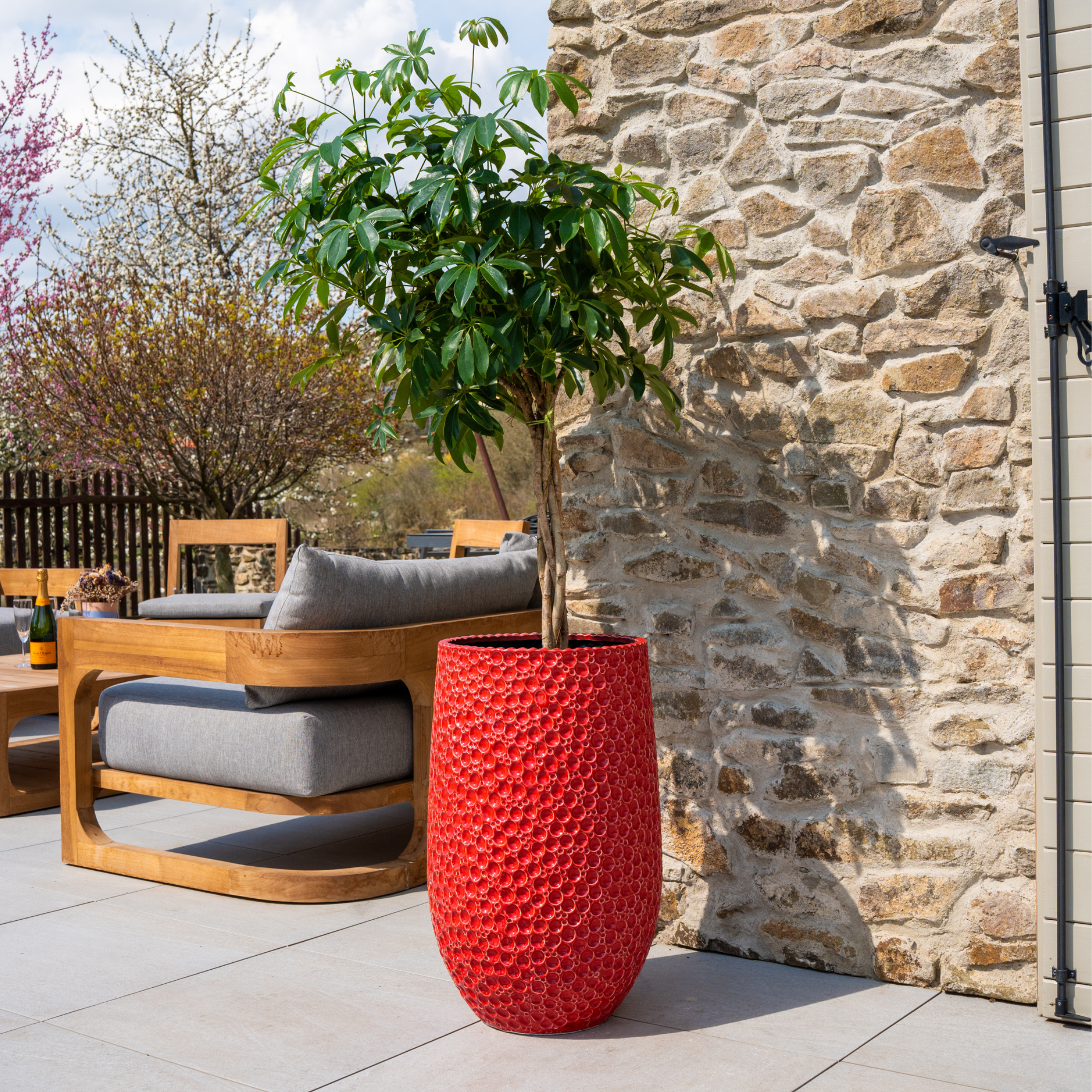 Keramik-Blumentopf Paris – Rot