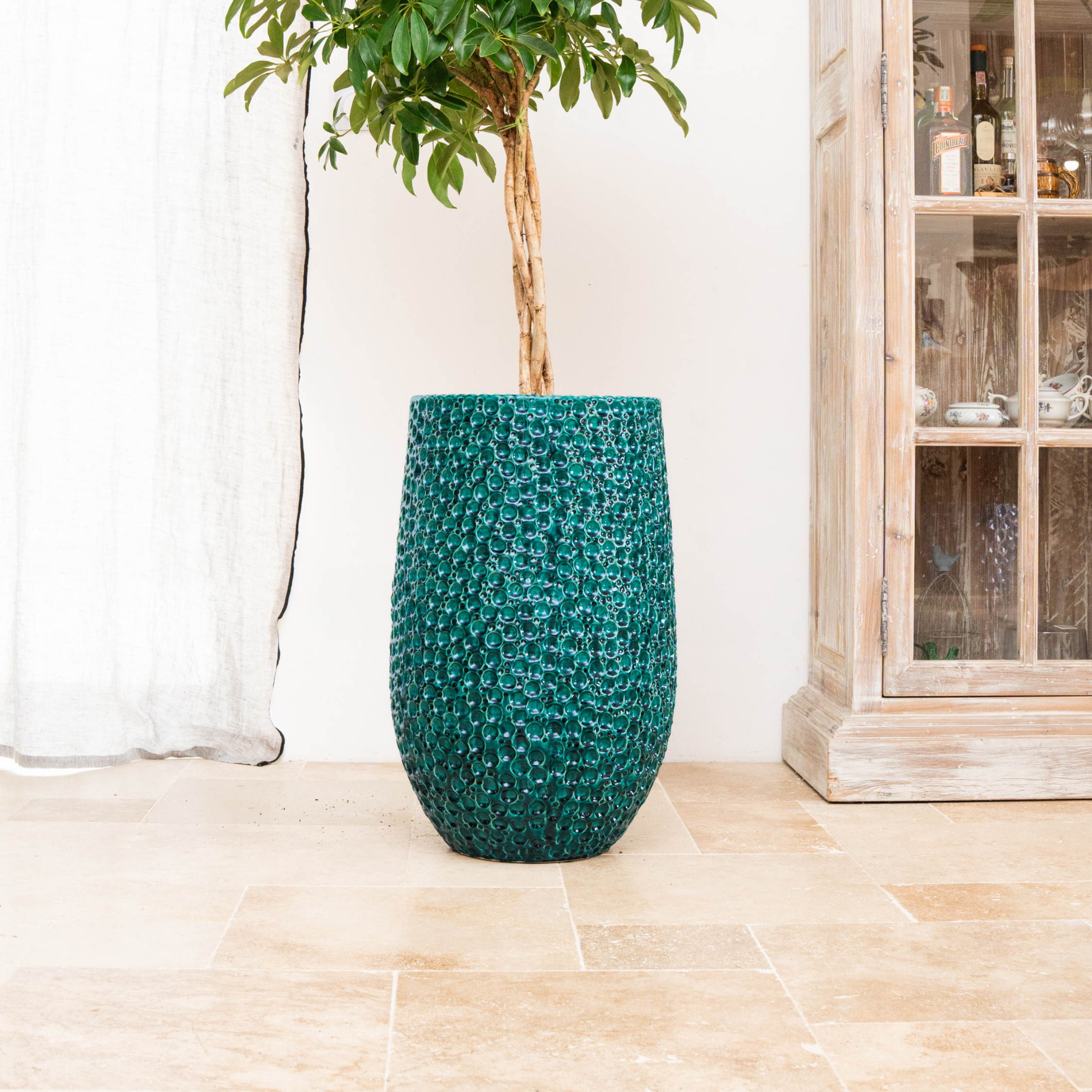 Großer Keramik-Blumentopf PARIS - Dunkelgrün