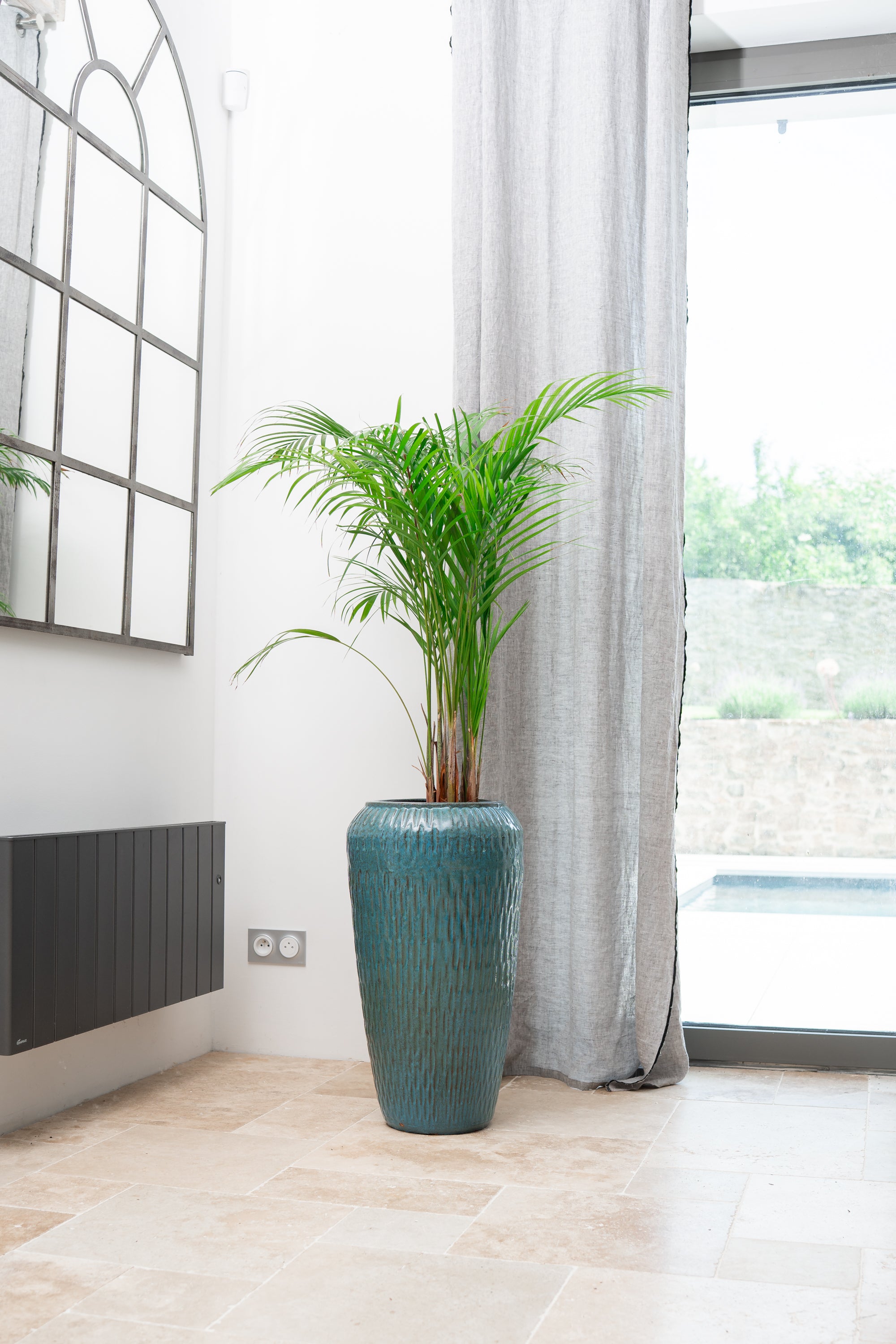 Keramik-Blumentopf Pompadour - Stahlblau