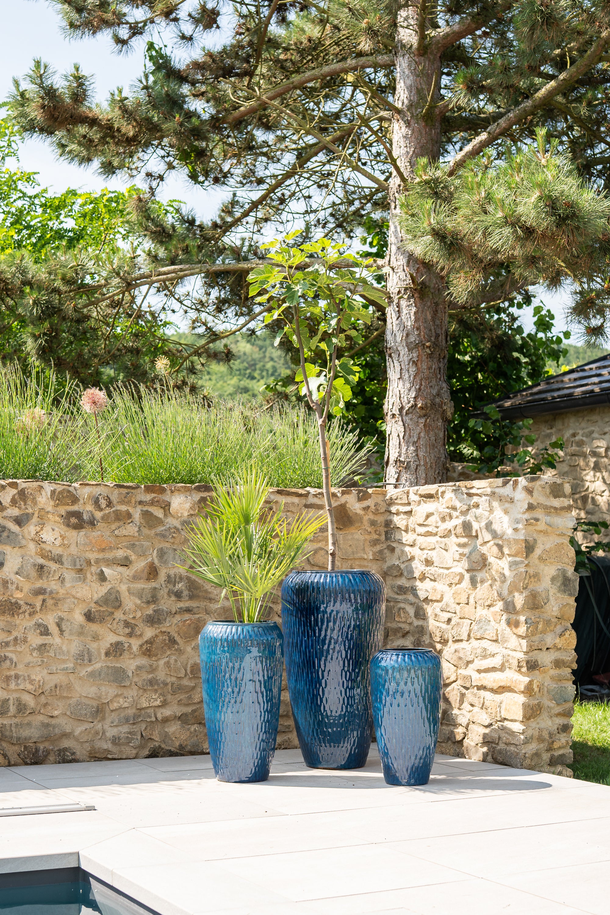 Keramik-Blumentopf Pompadour - Meeresblau
