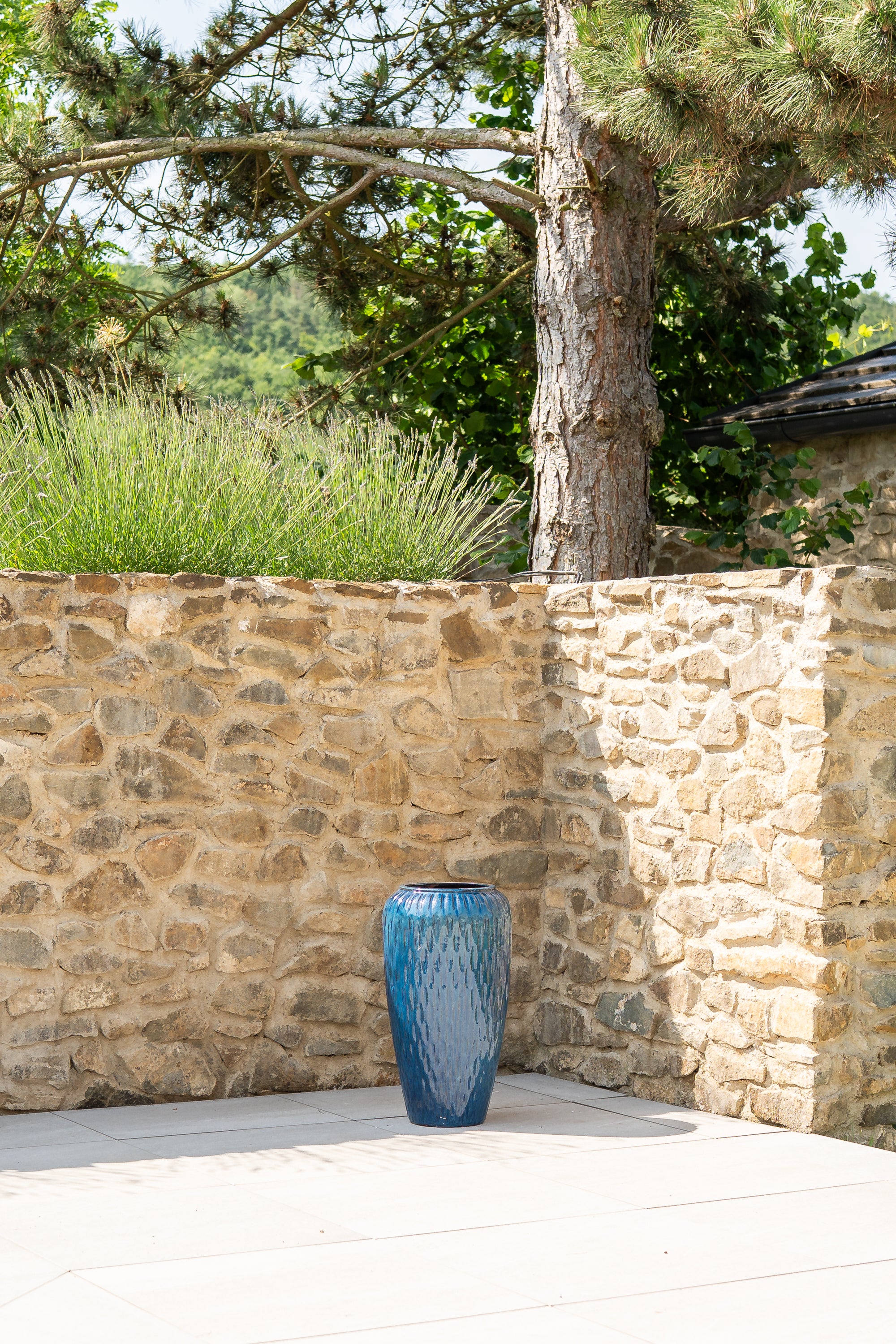 Keramik-Blumentopf Pompadour - Meeresblau