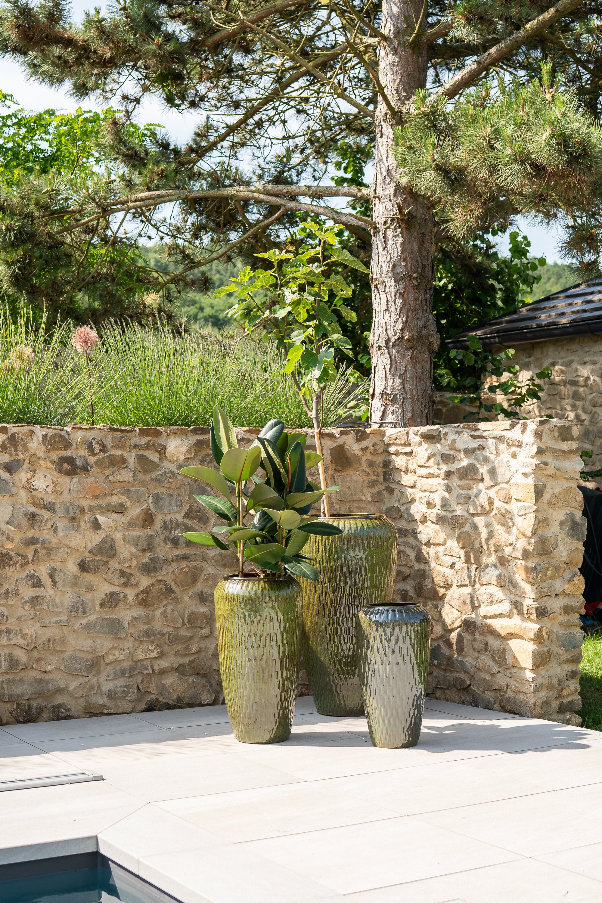 Keramik-Blumentopf Pompadour - Tropisches Grün