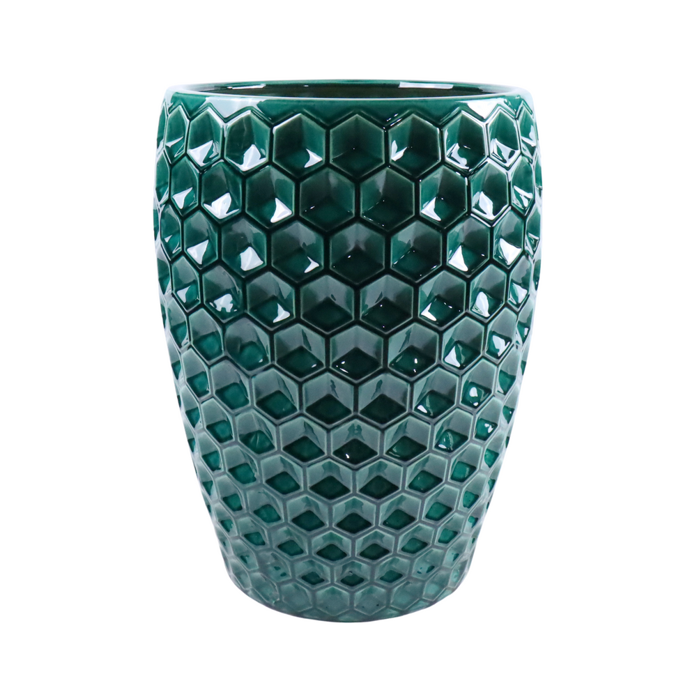 Keramik-Pflanzkübel VERSAILLE - Dunkelgrün - XL (38 x 54 cm)