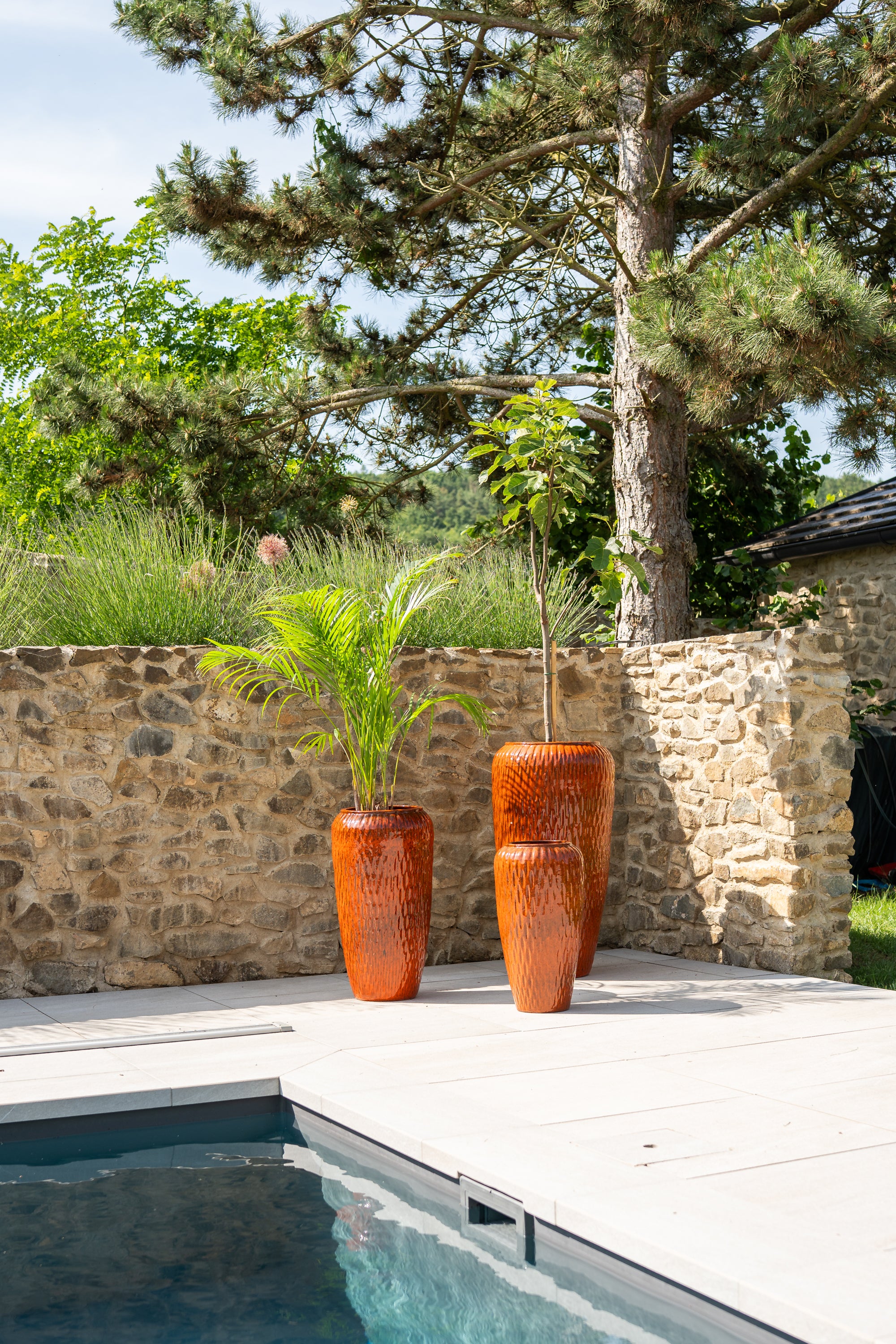 Keramik-Blumentopf Pompadour - Tropisches Orange