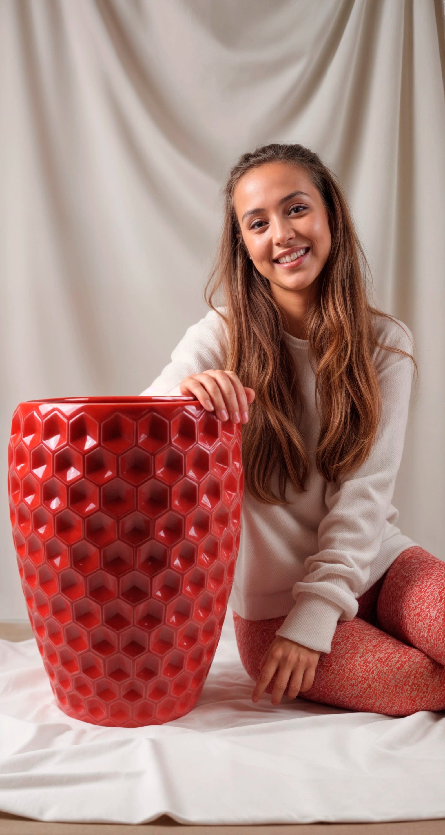 Keramischer Blumentopf Versaille – Rot