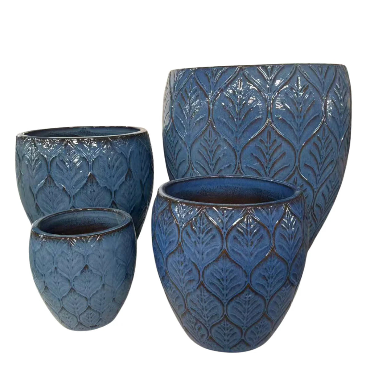 Keramik-Blumentopf ARTEMIS - Antikblau
