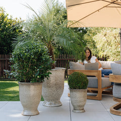 Keramický květináč Arthur - Tygrovaná Bílá