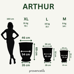 Keramik-Pflanzkübel ARTHUR - Azurblau - XL (42 cm x 52 cm)