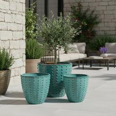 Keramický květináč Attila Tyrkysový – ručně vyráběný glazurovaný květináč z terakoty