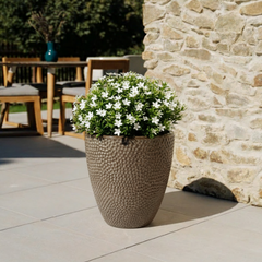 Keramický květináč Cigaline Broušená bronz – ručně vyráběný glazovaný květináč z terakoty