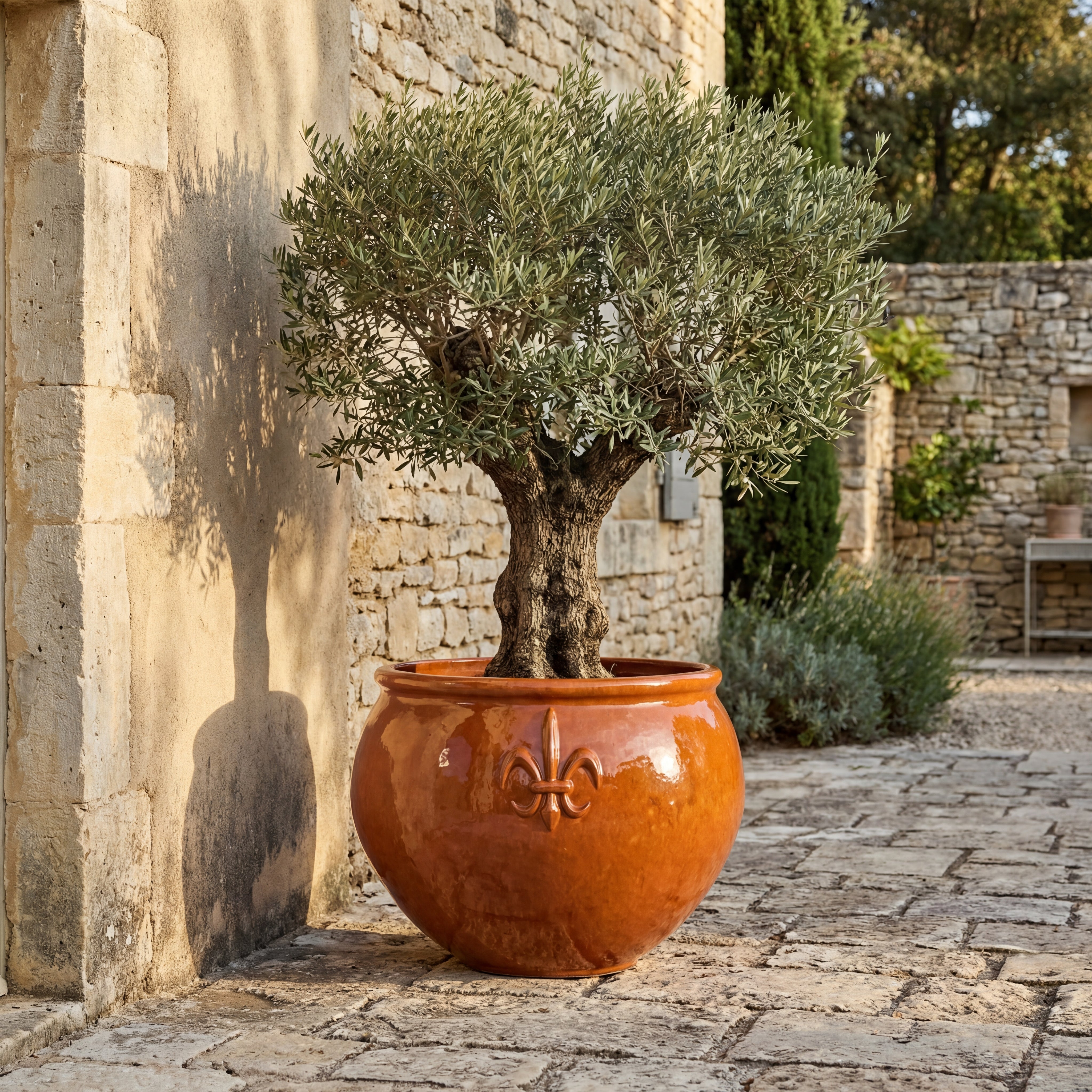 Keramický květináč Clovis - Tropicky oranžová