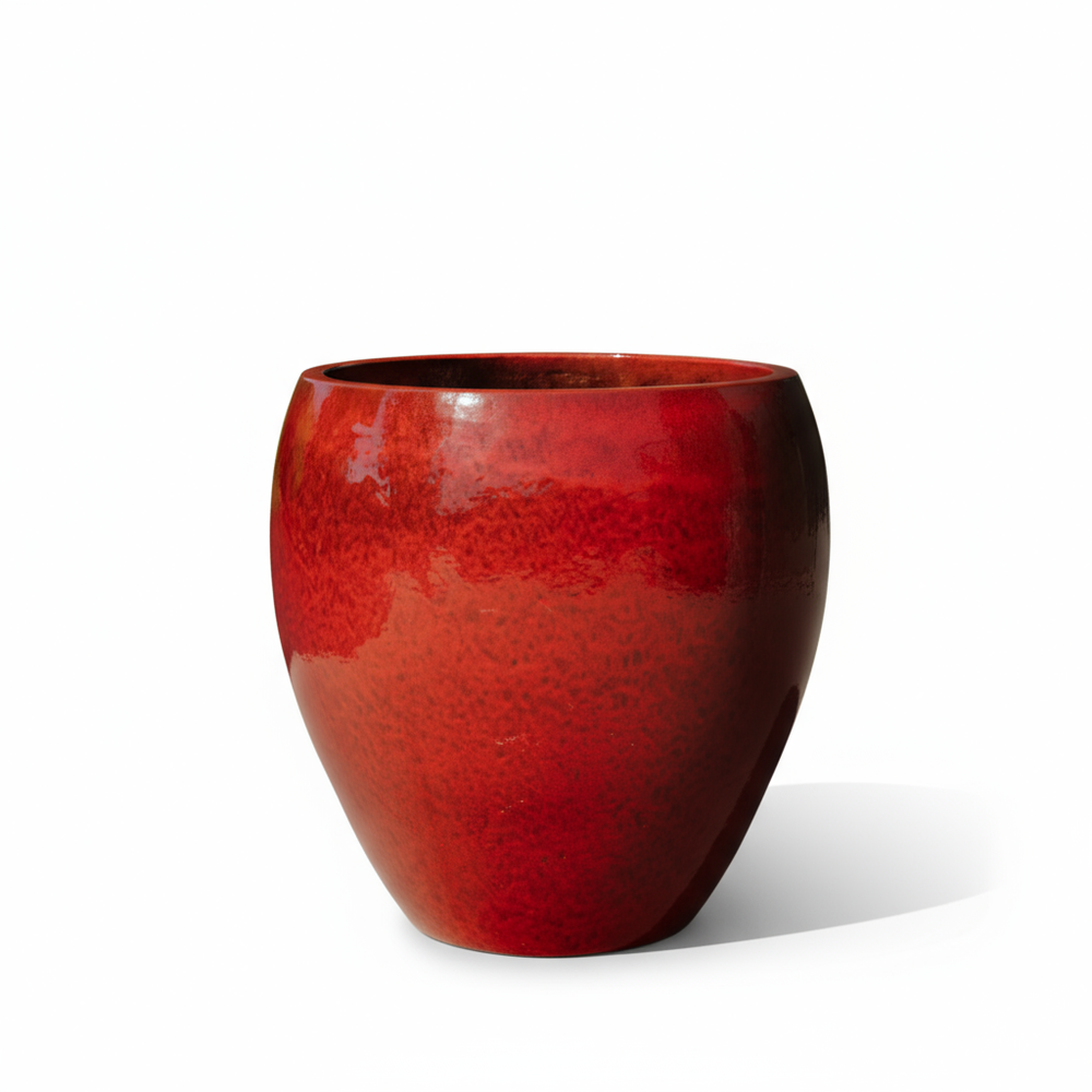 Keramik-Pflanzkübel LAFONTAINE – Tropenrot - M (28 cm x 32 cm)