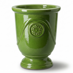 Keramický květináč Moliere Jablečně zelený – ručně vyráběný glazovaný květináč z terakoty