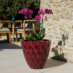 Keramik-Blumentopf MONET - Imperialrot