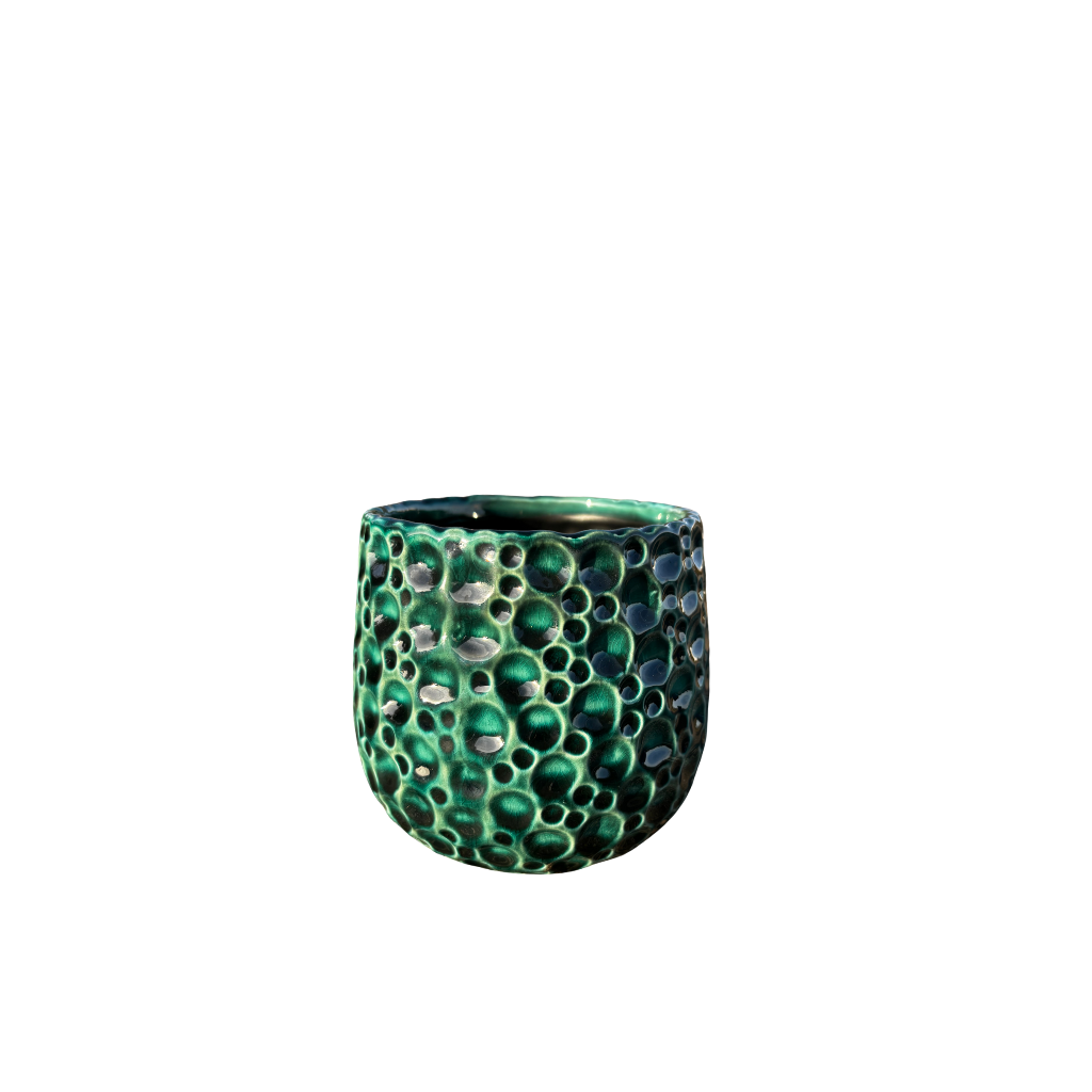 Keramický květináč Parisette - Tmavě zelená