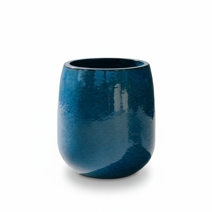 Keramik-Blumentopf SOCRATE - Azurblau