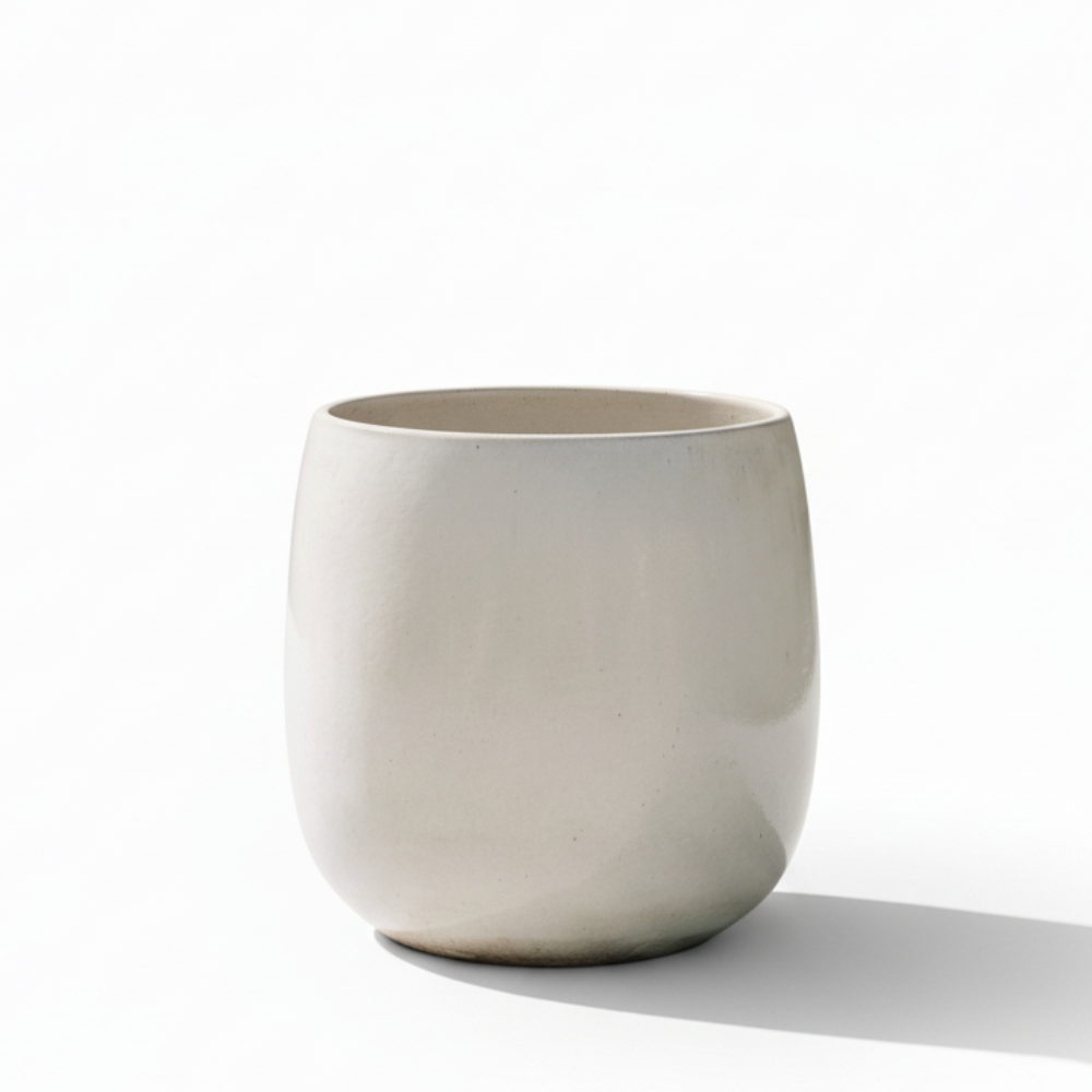 Keramik-Blumentopf SOCRATE - Cremefarben