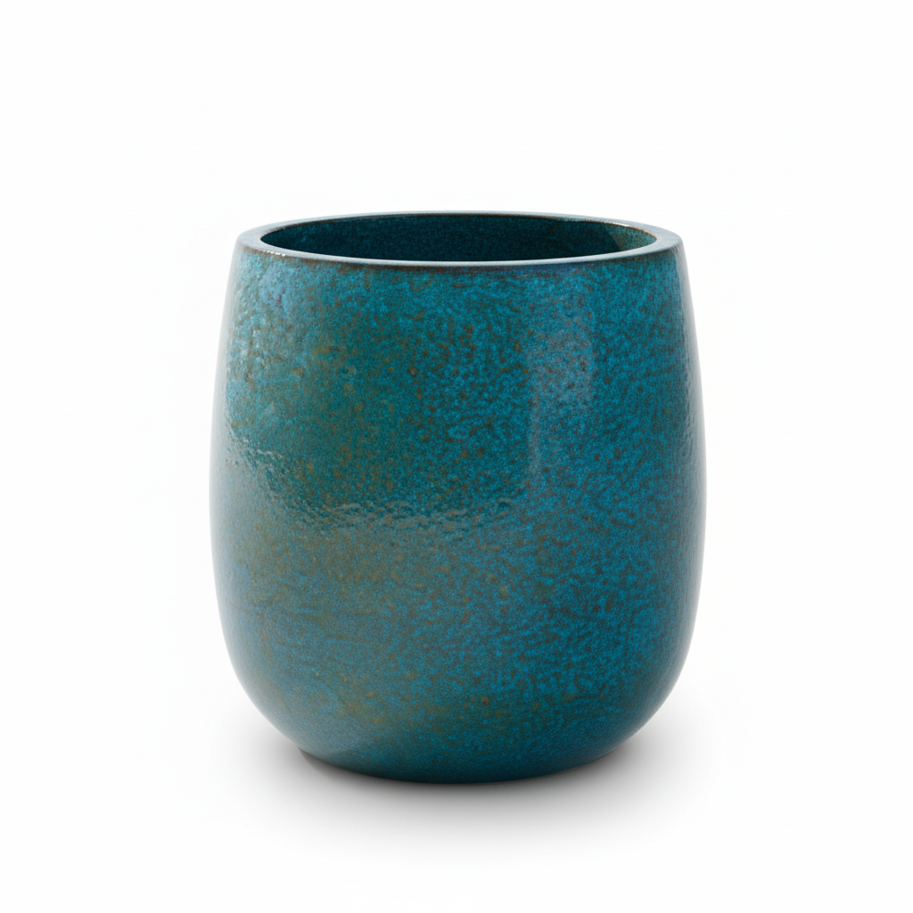 Keramik-Blumentopf SOCRATE - Stahlblau