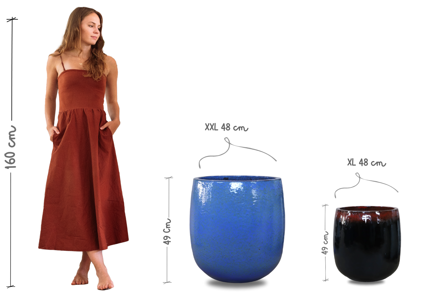 Keramik-Blumenkübel SOCRATE in meeresblauer Farbe blumentopf pflanzkubel 