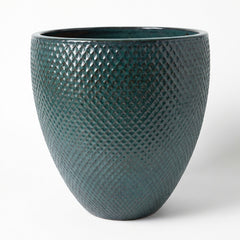 Keramik-Pflanzkübel SIGNAC - Petrolblau