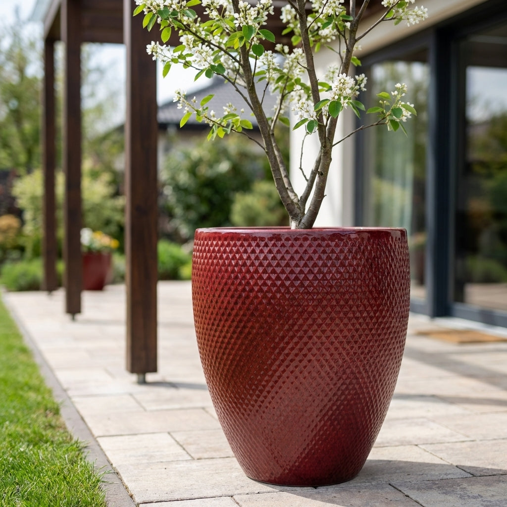 SIGNAC Keramik Pflanzkübel Císařská červená – wetterfest, für Innen und Außen