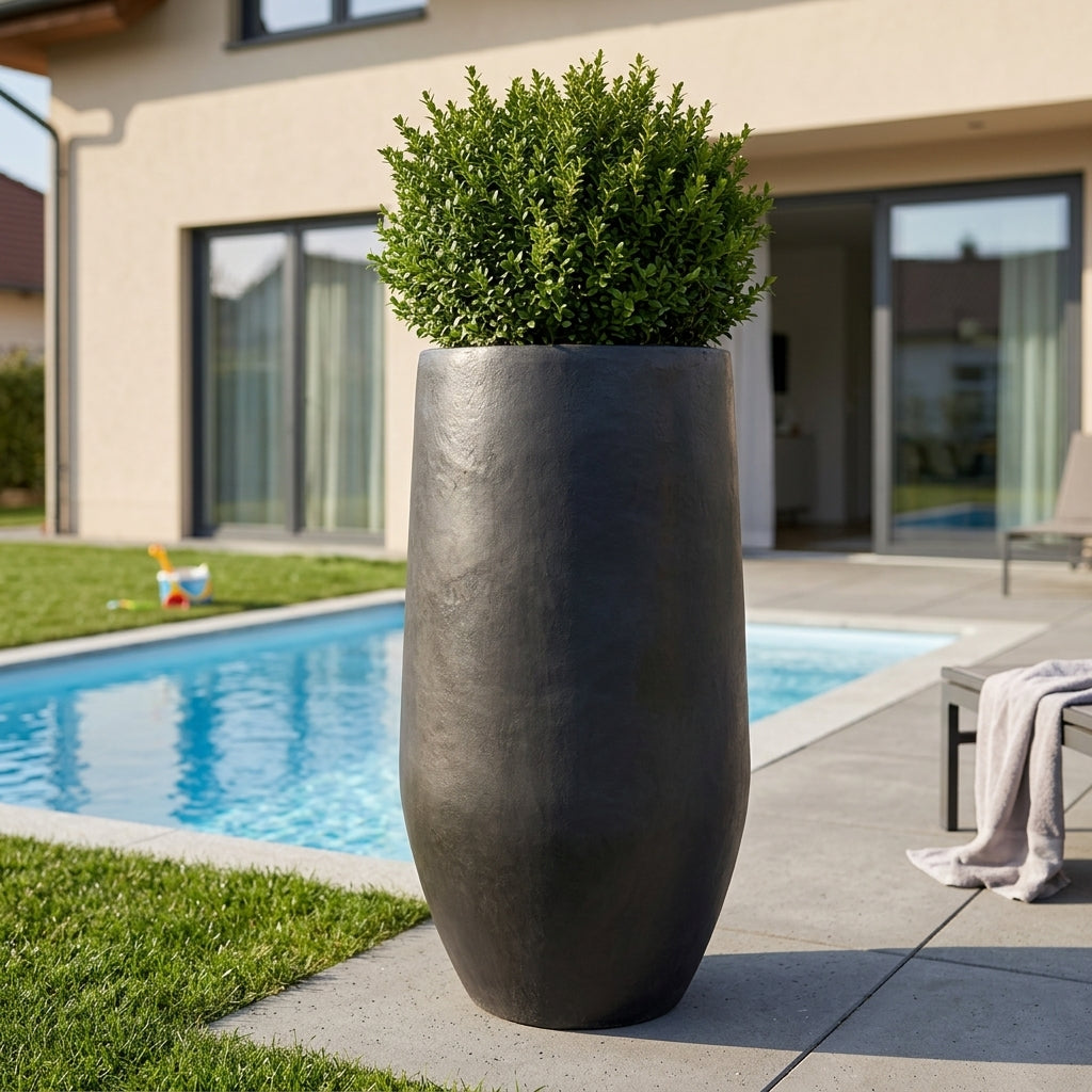 Provencelia Pflanzkübel ZENITH Hnědý – glasierte Keramik, Anduze-Stil
